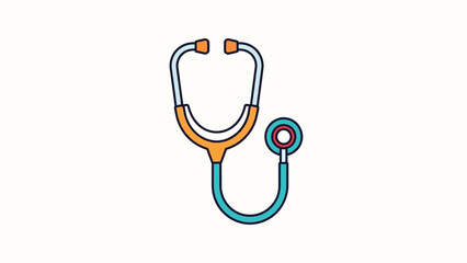 Medical Stethoscope Illustration in Flat Design Style for Healthcare Concepts