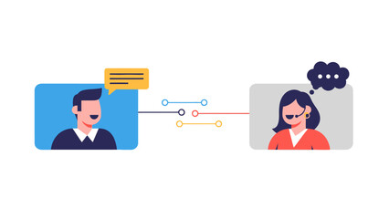 Digital Communication and Customer Support Interaction with Chat and Call Elements