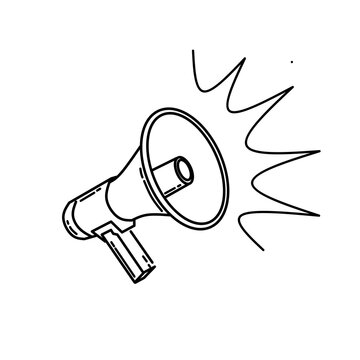 Megaphone on white background