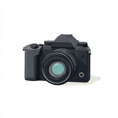 A modern digital camera with a lens