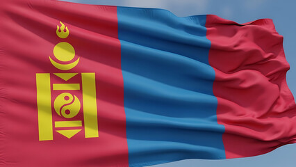 flag of Mongolia waving Flag 3D Full Screen