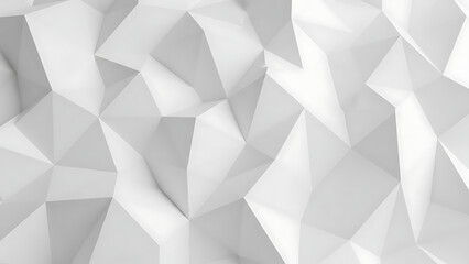 White Low Poly Background Texture, Abstract 3D Geometric Design