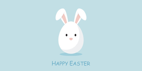Easter greeting card with bunny ears and eggs vector illustration