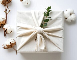 white gift box with ribbon