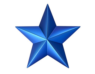 Obraz premium Glossy, metallic blue five-pointed star with sharp edges