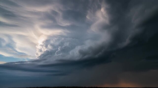 Stormy clouds over the sea timelapse
