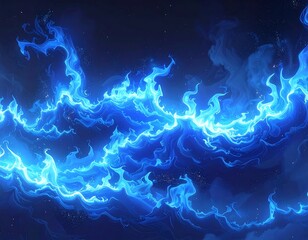 Vivid artwork of electric blue energy flowing across dark space