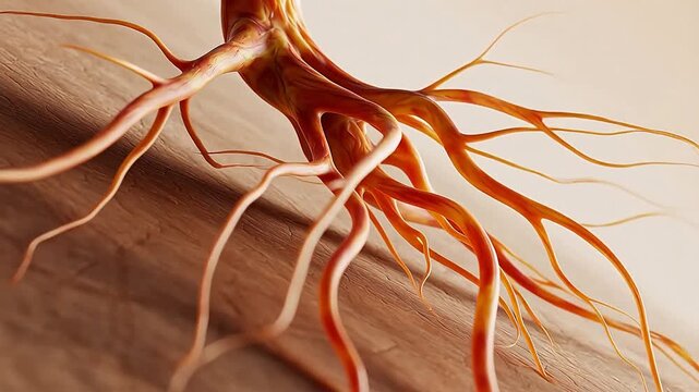 Closeup of plant root system