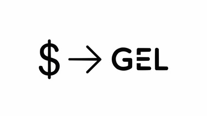 Dollar sign to Georgian Lari currency symbol conversion.