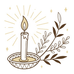 hand-drawn vector illustration of a candle for St. Brigid&rsquo;s Day