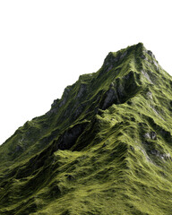 Mossy Mountain Peak on Transparent Background
