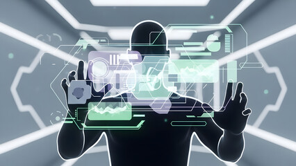 Future Human and Machine Technology Collaboration Concept