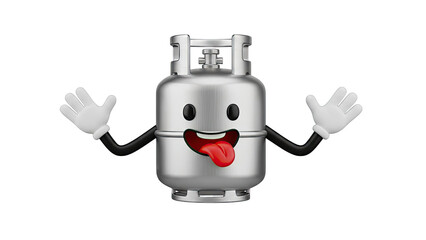 Happy Cartoon LPG Cylinder Character