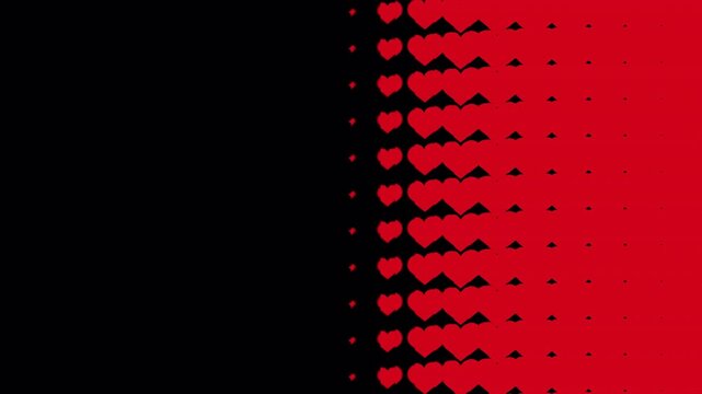 Abstract love hearts transition animation. Abstract valentine love hearts for luma track matte mask transition. 4k video