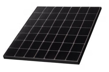 Photovoltaic solar panel capturing sun energy for sustainable electricity generation with transparent background