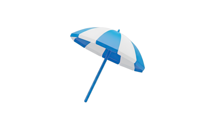 Blue and white striped beach umbrella