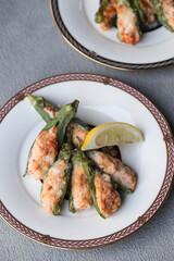 	ししとうの海老包み焼き