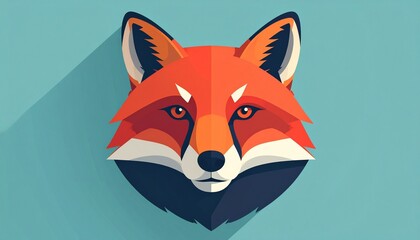 Obraz premium Flat Animal Face Illustration on Solid Background