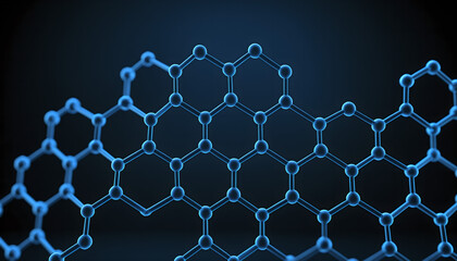 Graphene nanotechnology hexagonal carbon atom structure visualization