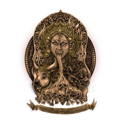 Art illustration of the cremation process as a symbol of the journey of the spirit