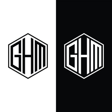 GHM Abstract Monogram Hexagon Logo Design Stock Vector And Vector Art.