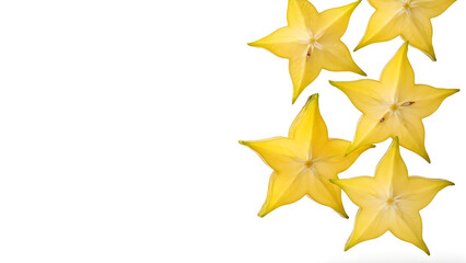 Fresh Starfruit Isolated With Copy Space