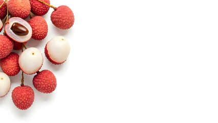 Fresh Lychee Isolated With Copy Space