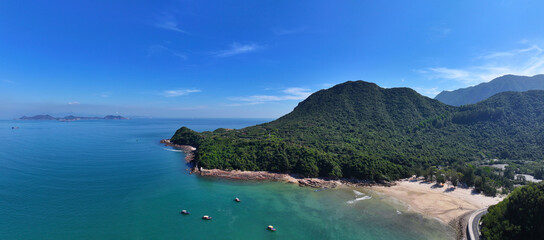 Aerial shot of Lvzui Mountain Villa in Dapeng New District, Shenzhen © 晓晓 任
