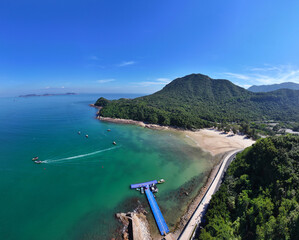 Obraz premium Aerial shot of Lvzui Mountain Villa in Dapeng New District, Shenzhen