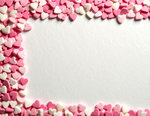 ハート型のお菓子の背景素材/Heart-shaped cookie background material