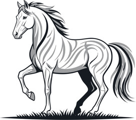 Obraz premium Horse silhouette vector illustration image. Transparent background EPS version.