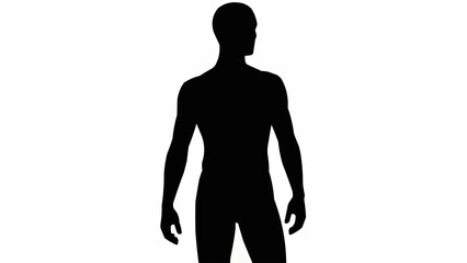 Silhouette of a man standing looking to the side.