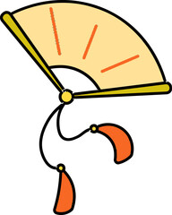 Traditional Chinese Handheld Fan Illustration.