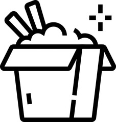 Takeout Box with Popcorn and Chopsticks.