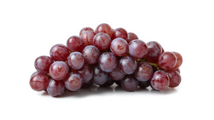 Fresh Red Grapes on White Background