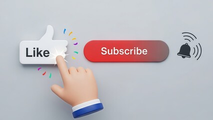 A hand pressing the like button on a social media platform to subscribe