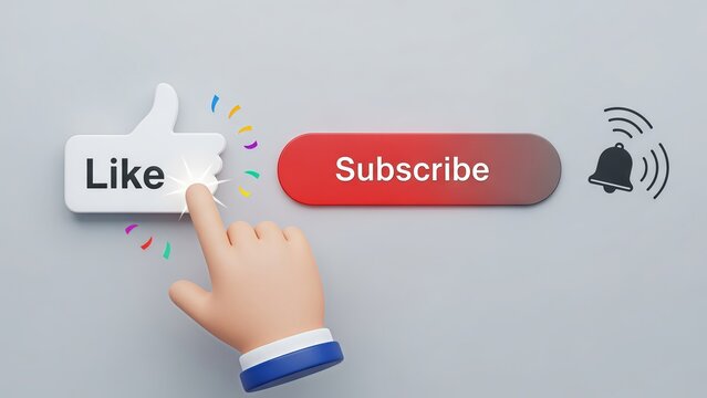 A hand pressing the like button on a social media platform to subscribe - Powered by Adobe