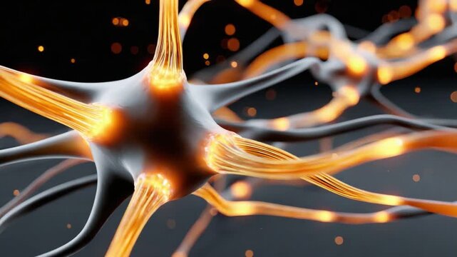 Neuronal Network: Illuminated neuron, highlighting the intricacies of the human brain, as luminous pathways symbolize the flow of thought and the essence of human cognition