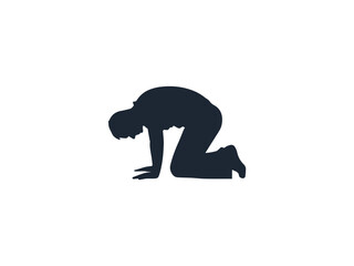 Obraz premium Humble Prostration Curve Silhouette Vector