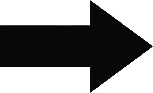 Black Arrow Right Icon Isolated on Transparent Background