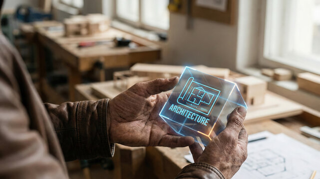 Futuristic architecture high level planning display in workshop sparks curiosity and innovation for modern design process in construction studio - Powered by Adobe