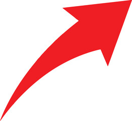 Bold Red Arrow Pointing Upwards Isolated on White Background