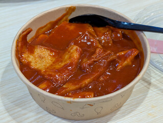 Delicious Korean Tteokbokki served in a bowl