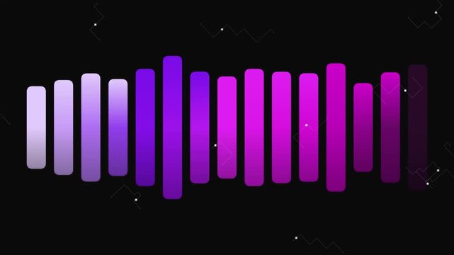 abstract purple background with audio bar maves