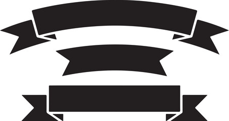 A set of black ribbons on a white background