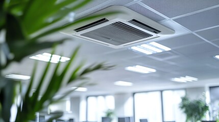Modern air conditioning unit in an office.