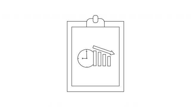 Time Management and Productivity Planning Icon Animation.