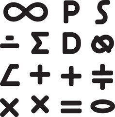 Fototapeta premium A creative illustration of various mathematical symbols and equations on a white background