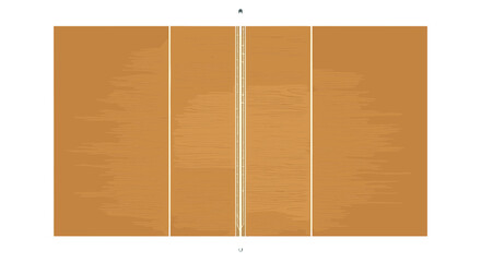 Volleyball Court Top View Layout with Wooden Texture