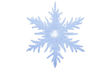 Snowflake ice crystal creating beautiful winter pattern, frozen water element with transparent background